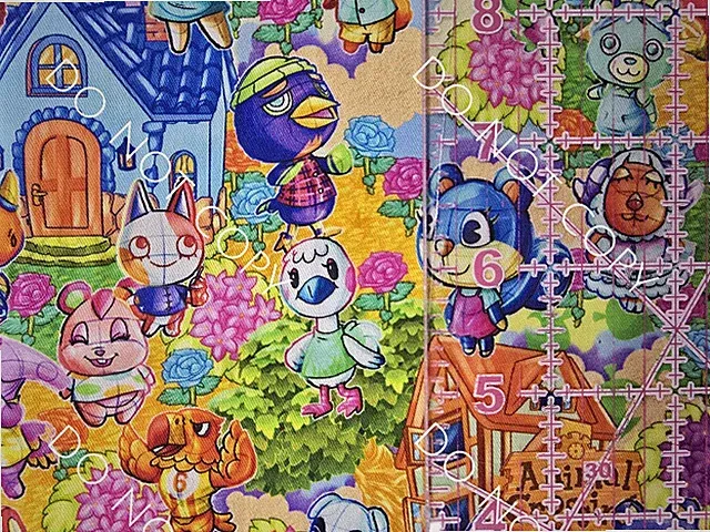 100% Cotton Woven Novelty Fabric Video Game Animal Crossing By The 1/4 Yard 9x56
