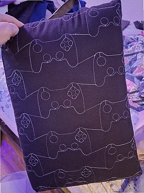 Black Cotton Game Controller Pattern twin comforter