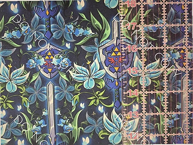 Custom 100% Cotton Woven Fabric Legend Of Zelda Link Video Game 1/4 Yard 9x56 V4