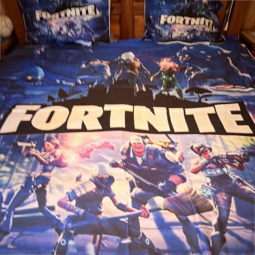 Fortnite Multicolor Bedding Set Duvet Cover Pillowcases Video Game Theme #1227