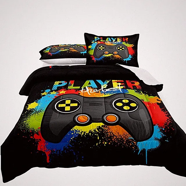 Gamer Comforter Set Twin Size for Boys Kids Game Room Decor Video Game Gamer...
