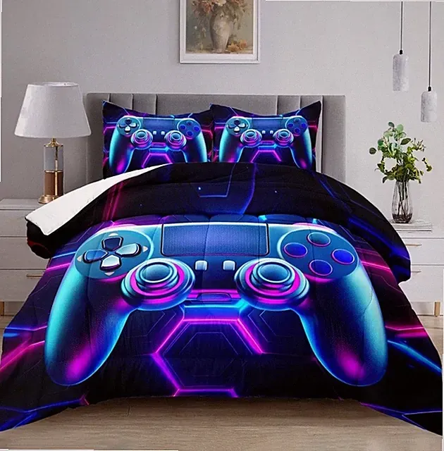 Gaming Comforter Unisex Teen Game Bedding Set for Gamer Comforter for All Twin