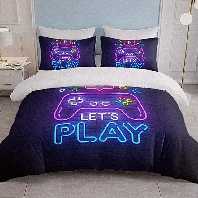 Gaming Duvet Cover Set Twin Full Queen King Size Video Game Controller Bedding S