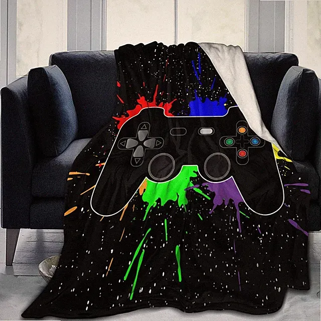 Gaming Throw Blanket Video Game 50x40 Inch Soft Flannel Fleece Bedding Decor