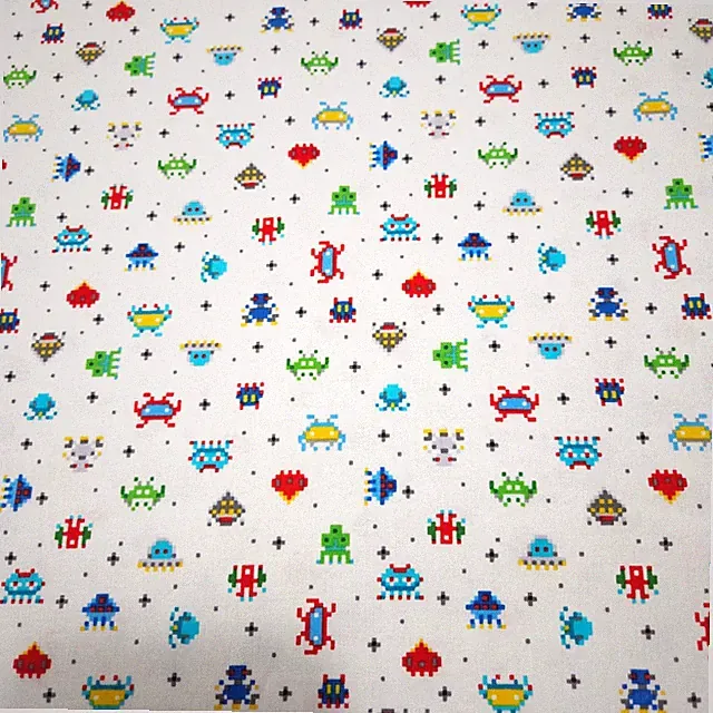Gaming Zone BTY Northcott Vintage Video Game Characters on White