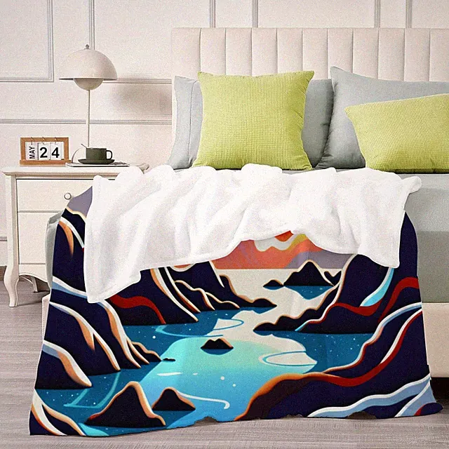 Graffiti Gamer Blanket - Soft Fleece Bedspread with Multicolor Video Game Char