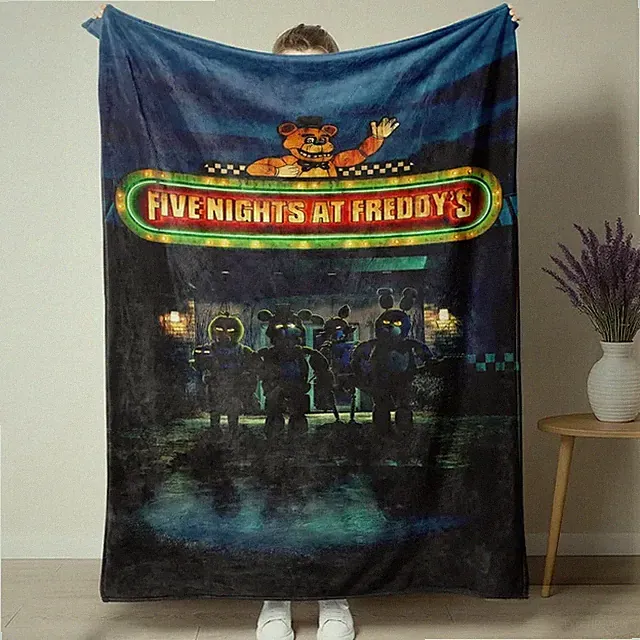 Horror Animatronic Game Flannel Blanket Cozy Gamer Gift Throw