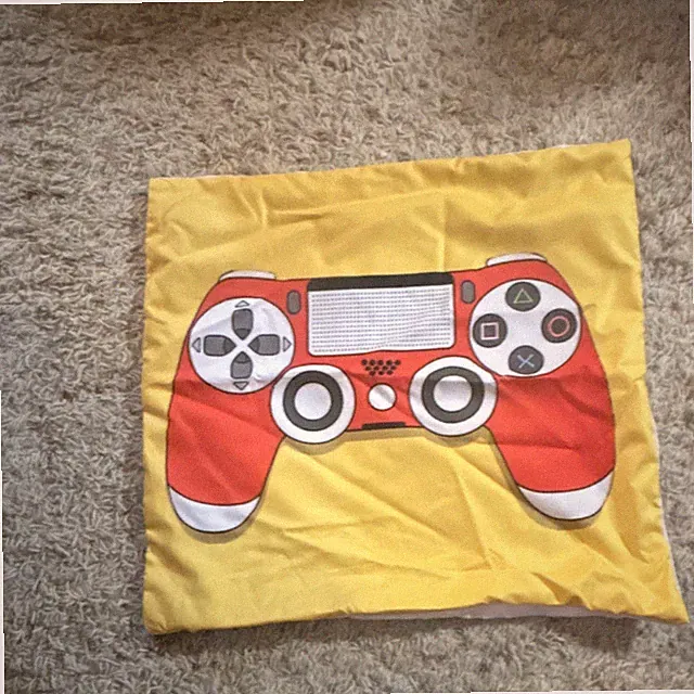 Kids Yellow PlayStation Game Controller Graphic Print Pillowcase