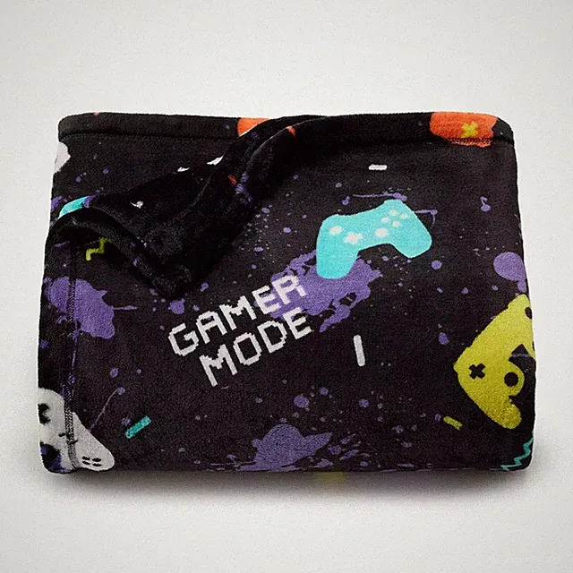 NEW PLUSH SOFT THROW BLANKET VIDEO GAMES GAMER MODE THE BIG ONE 5X6 FT