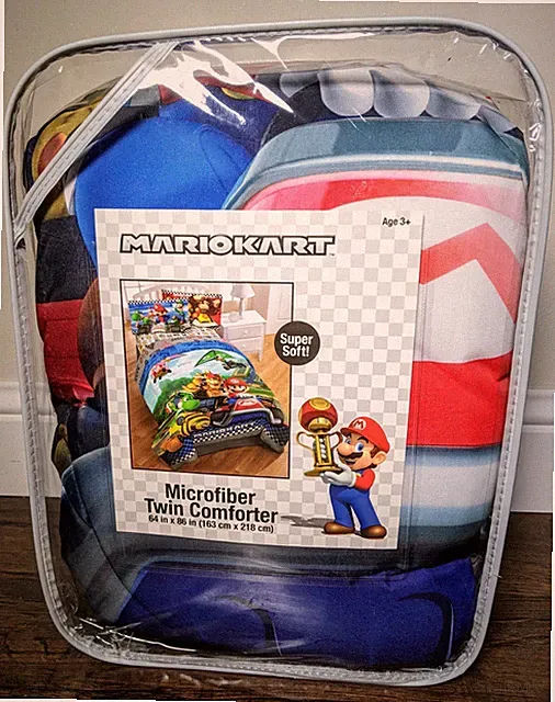 Nintendo Super Mario Kart Reversible Kids Microfiber Twin Comforter 64"x86" New