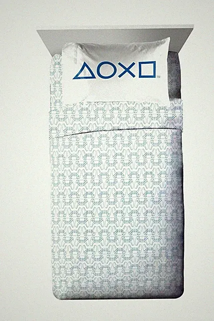 PlayStation - 3 Piece Set White Bed Sheet Set, Twin
