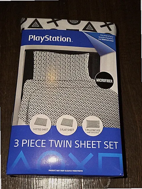 PlayStation X-Ray Kids 3 Pc White Bed Sheet Set Twin Sz Gamer Game On Player