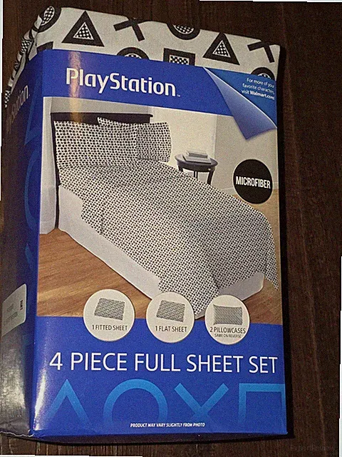 PlayStation X-Ray Kids 4Pc White Bed Sheet Set Full Sz Gamer Game On Player