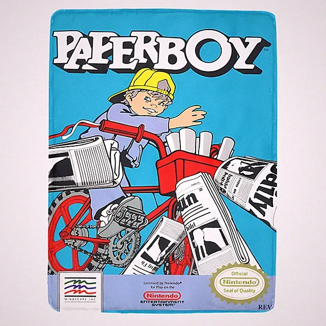 Retro Paperboy NINTENDO NES Video Game Cover Ultra-Soft Micro Fleece Blanket
