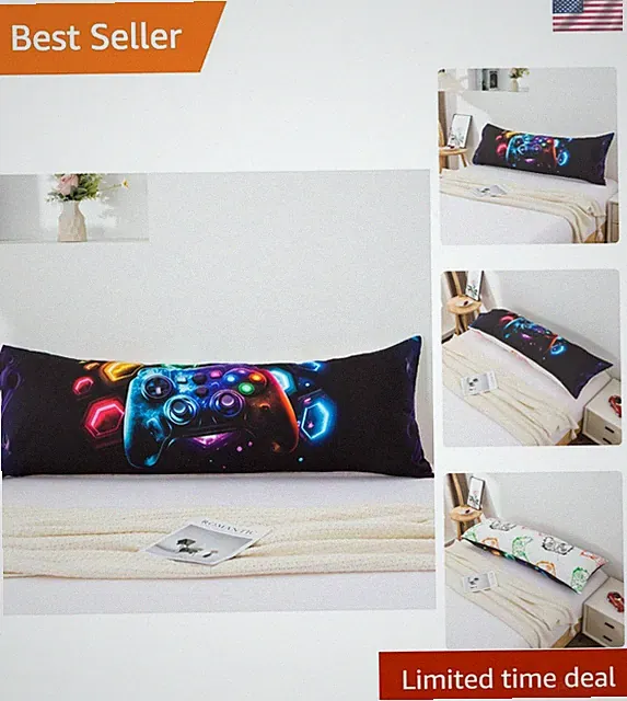 Space Gaming Body Pillow Cover Universe Game Console Microfiber Pillowcase wi...