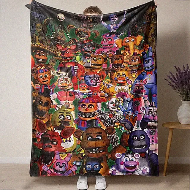 Spooky Night Game Theme Flannel Blanket Soft Cozy Sofa Throw