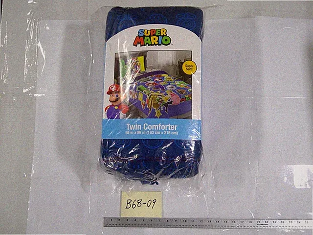 Super Mario Twin Comforter 64x86 Kids Blue Mario Luigi Video Game Bed New