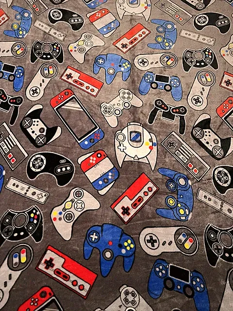 Video Game Controller Grey Background Throw Blanket ‼️Gently Used ‼️