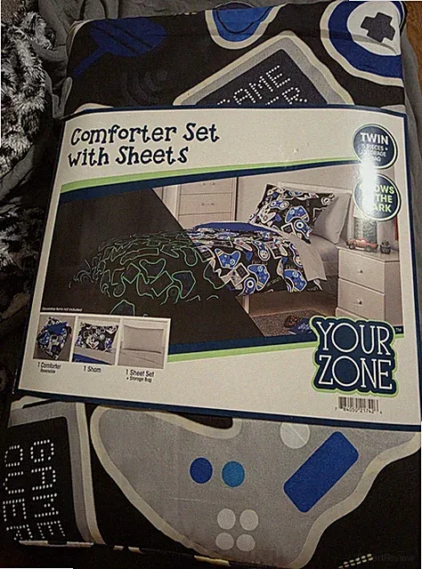 Your Zone Twin Comforter Set Glow in the Dark Game Controllers with Sheets