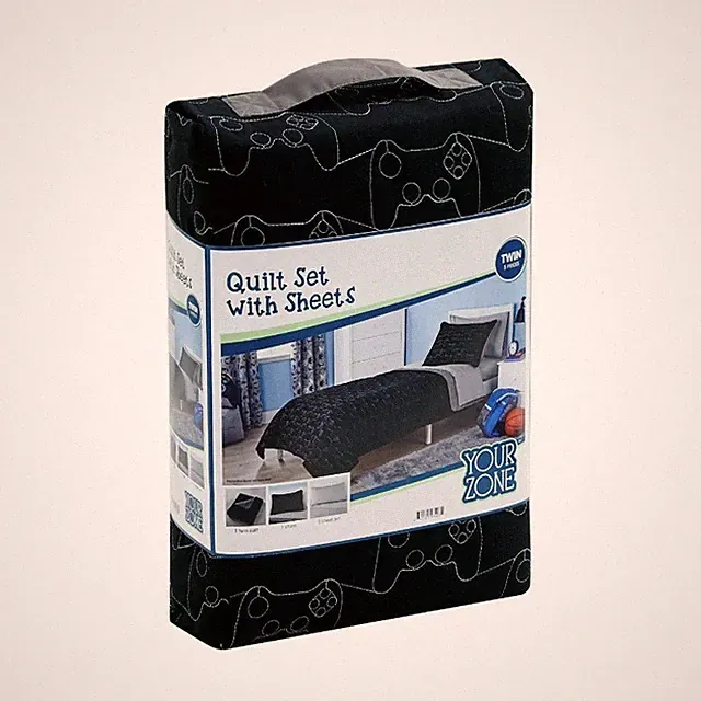 Your Zone Twin Quilt Set with Sheets, Video Game Controller Theme